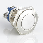 16mm Economical Metal Push Button Switch Momentary Flat Head Stainless Steel Screw Pin 1 Normally-Open